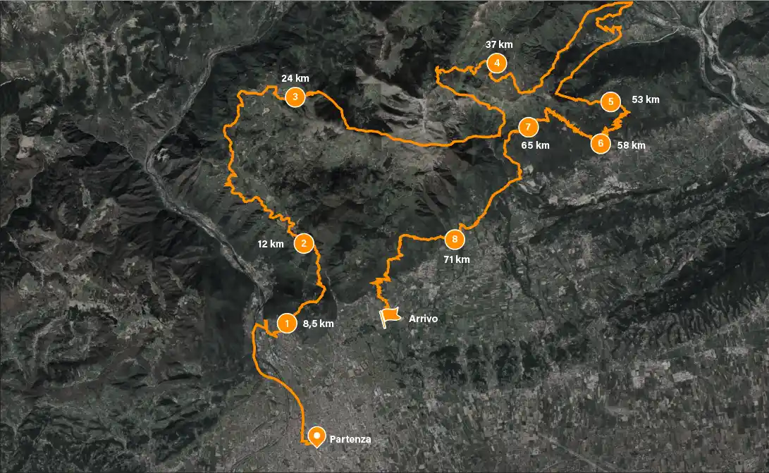 Mappa percorso 80 KM